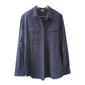 Eddie Bauer Women's Black Utility Button Up Shirt Long Sleeve Size L